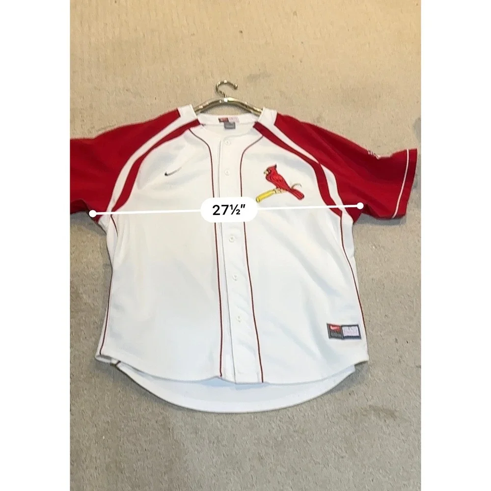 Nike St Louis Cardinals MLB Baseball Jersey Mens XL White Red Button Front Mesh